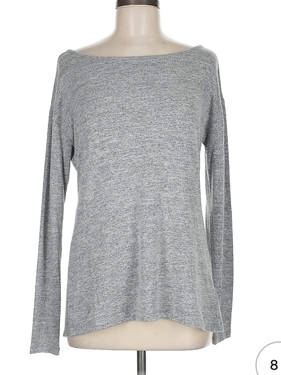 GAP Tops - GAP Women's Light Grey Boatneck Long-Sleeve Top